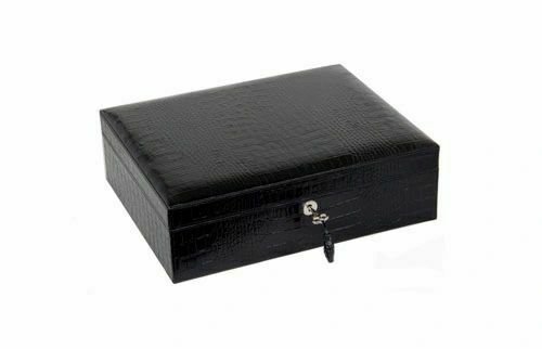 Bizard and Co. - The "Airflow" Cigar Humidor - Croco Pattern Black (60/70 Count)