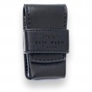 Elie Bleu Black Leather Case | Fits J-14 Covered Jet Lighters | EBPOUCH07