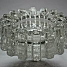 Modern Heavy Glass Sprocket  Ashtray 4" Diameter by 2" H with