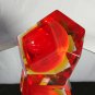 Sommerso Murano | Flavio Poli Yellow & Red Faceted Glass Ashtray | Italy