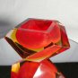 Sommerso Murano | Flavio Poli Yellow & Red Faceted Glass Ashtray | Italy