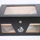 Frame Ford (H.K) LTD - FW-2503 Black and Glass Humidor with Analog Hydrometer