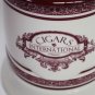Cigars International White and Red Ceramic Humidor Jar
