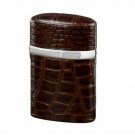Brizard and Co. - The "Triple Jet" Table Lighter - Croco Pattern Tobacco