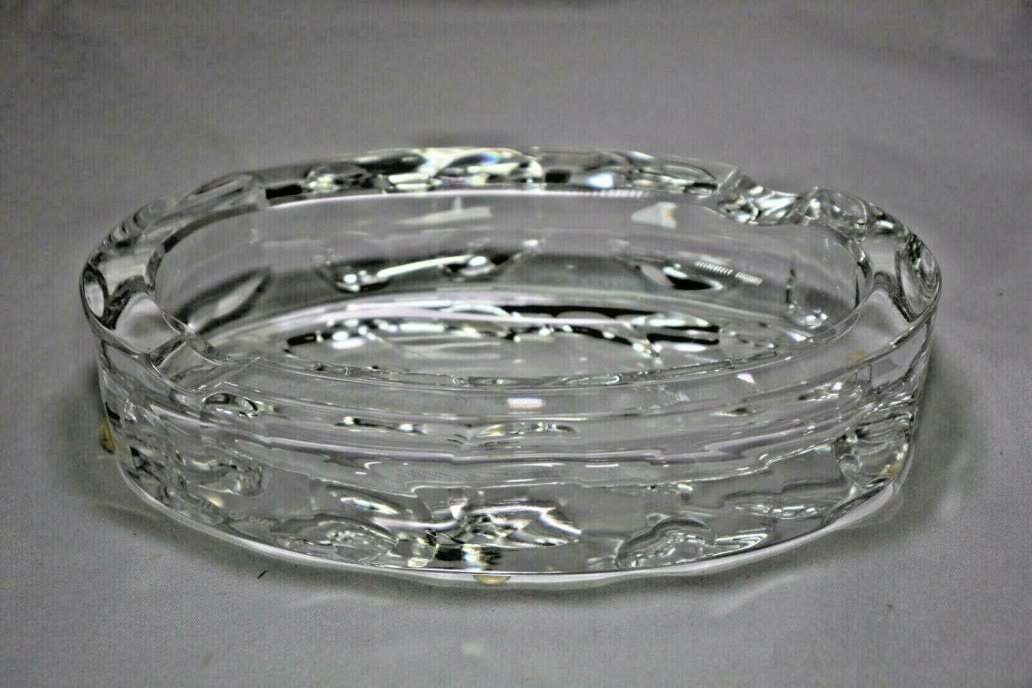 Mario Cioni Crystal Ashtray Made In Italy signed