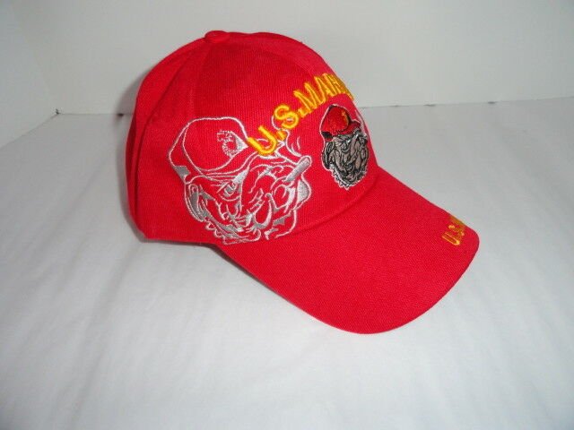 USMC Bulldog Red Baseball Cap