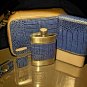 Brizard and Co Indigo and grey Traveldor with flask , cutter and lighter
