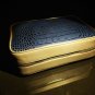 Brizard and Co Indigo and grey Traveldor with flask , cutter and lighter