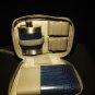 Brizard and Co Indigo and grey Traveldor with flask , cutter and lighter