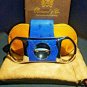 Brizard and Co Blue Ostrich & Camel Color Leather Case, Cutter & Lighter Combo