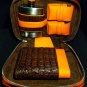 Brizard and Co Brown Caiman and Orange Leather Traveler