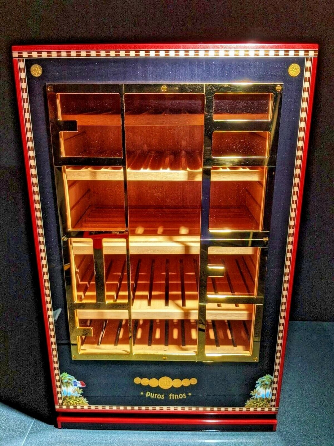 Elie Bleu Humidor Alba Black Sycamore Wood NIB Made in France