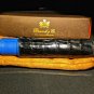 Brizard and Co  Genuine Black Caiman and Blue Leather Single Holder