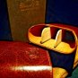 Brizard and Co Brown Antique Saddle Leather cigar case and cutter