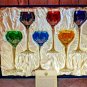 Faberge Lausanne Cut Crystal Colored Hock Glasses. 8 1/2" H x 3 1/4" W