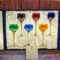 Faberge Lausanne Cut Crystal Colored Hock Glasses. 8 1/2" H x 3 1/4" W