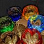 Faberge Lausanne Cut Crystal Colored Hock Glasses. 8 1/2" H x 3 1/4" W