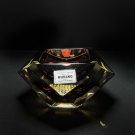 Sommerso Murano Gold and Violet Faceted Glass Ashtray made in Italy