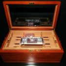 DIAMOND CROWN CIGAR HUMIDOR BY REED AND BARTON LARGE - THICK BEVELED GLASS