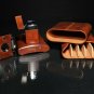 Brizard and Co Antique Saddle Leather Traveler with cutter and lighter