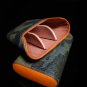 Brizard and Co Show Band 3 cigar case in Camouflage and Orange Leather