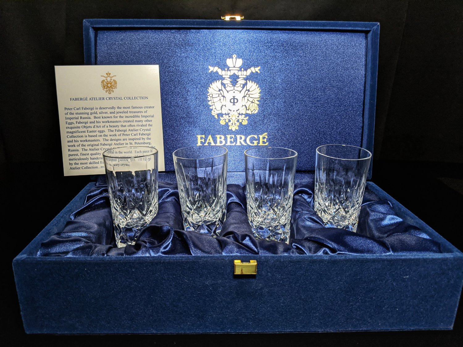 Faberge Crystal Clear Vodka Shot Glasses