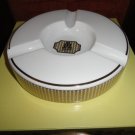 Trinidad White and Gold Large Size Ceramic Ashtray Trinidad White and Gold Large Size Ceramic Ashtray