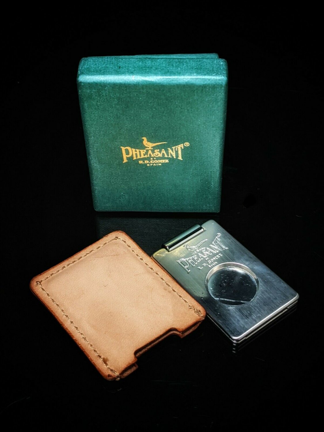 pheasant cigar cutter leather case