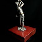 Royal Selangor Pewter and Gold Plated Golfer Statue with wood base