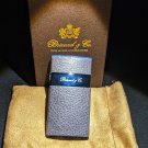 Brizard and Co Blue Ostrich and Grey Leather  Venezia Pocket Lighter NIB