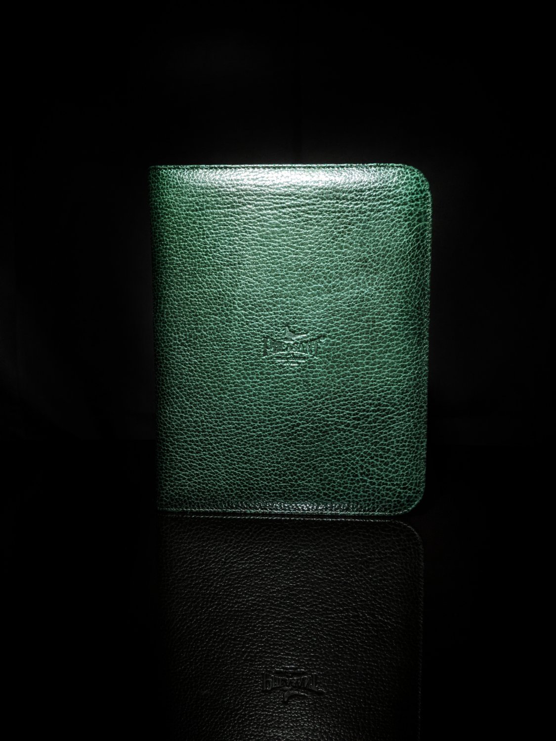 pheasant by R.D.Gomez Zippered Green Leather Carrying Case NIB