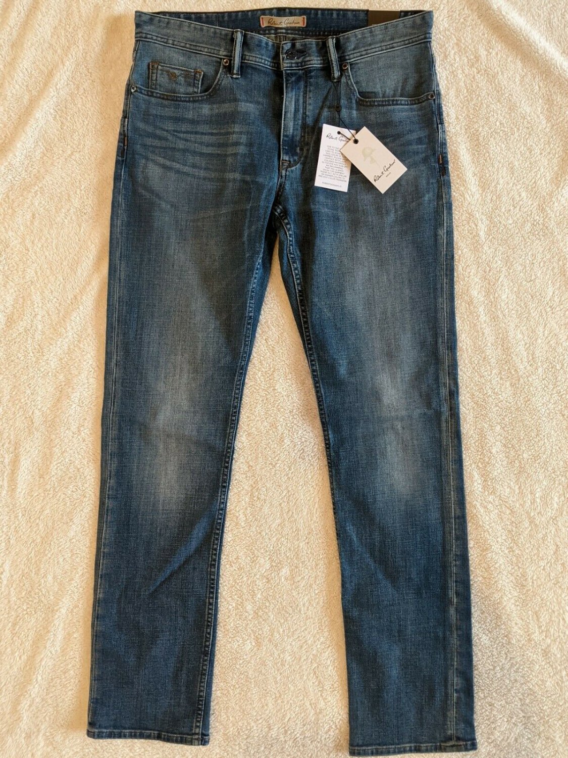 Robert Graham Perfect Fit " Gander   " Light  Indigo Jeans 32" Waist