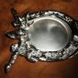 Horseshoe Derby Brass Ashtray Nickel Chrome Plated 7" L x 6" W