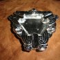 Fancy Nickel Chrome Solid Brass Ashtray. 5.25" W