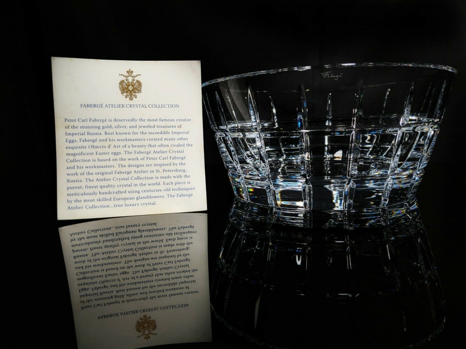 Faberge Clear Crystal Bowl NIB