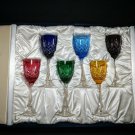 Faberge  Crystal Colored Glasses  Set of 6 in original presentation case NIB