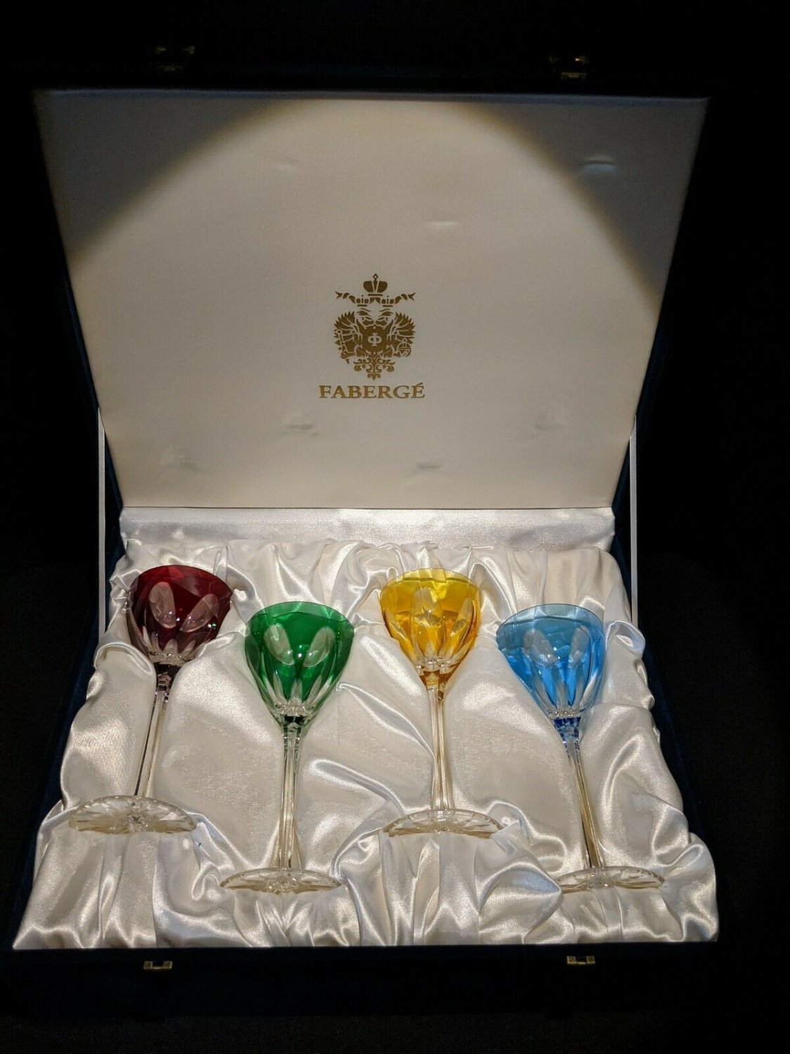 Faberge Wine Glasses Set of 4 in original presentation case