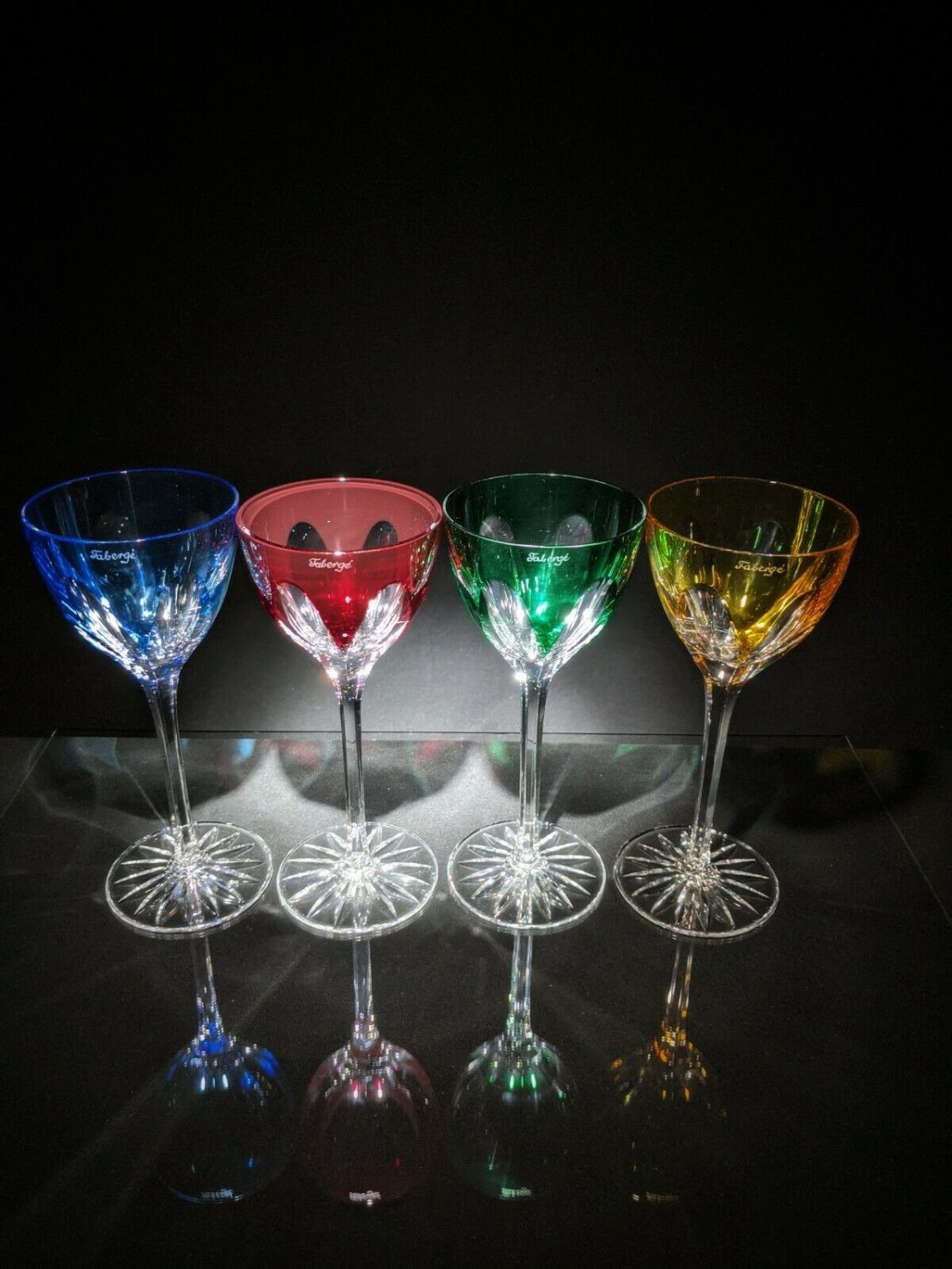 Faberge Wine Glasses Set of 4 in original presentation case