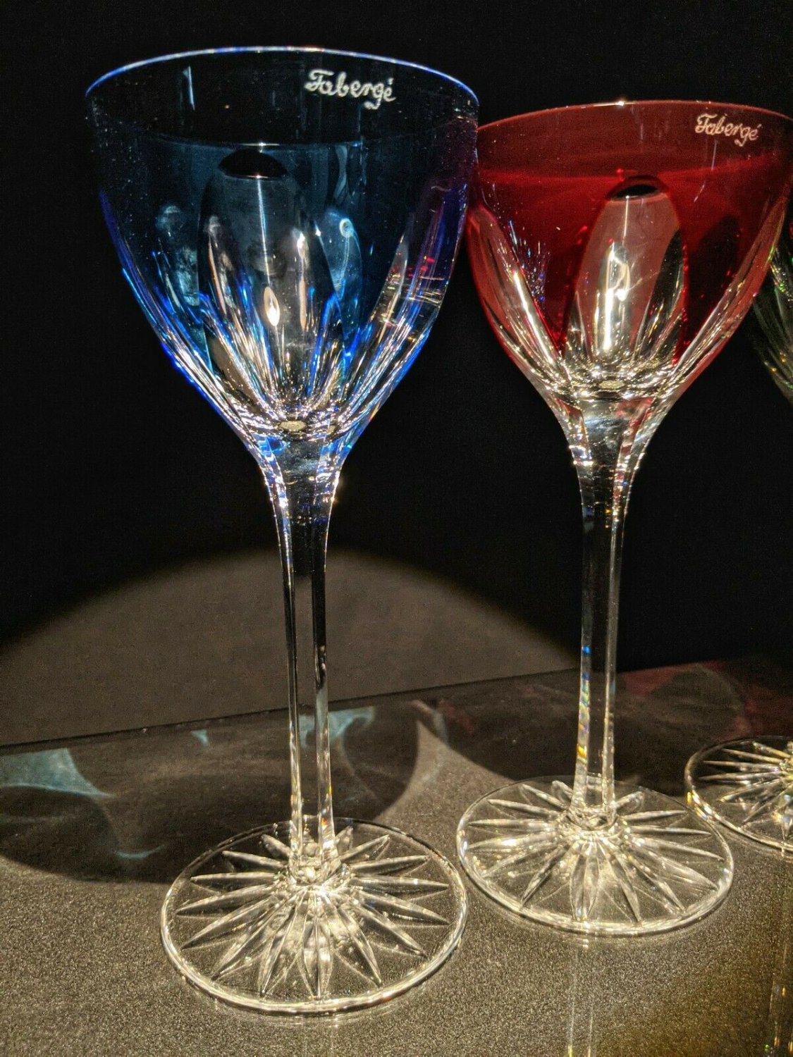 Faberge Wine Glasses Set of 4 in original presentation case