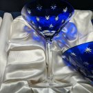 Faberge Galaxy Blue Crystal Martini Glass