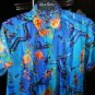 Robert Graham Sea Dragon Blue Short Sleeve Shirt Medium