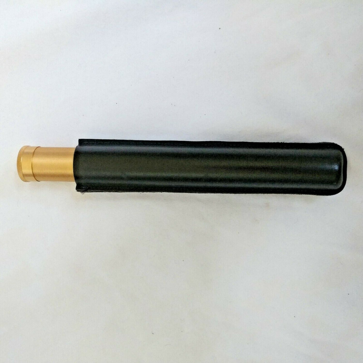 Cigar Classics | Travel Humidor Tube | Alum with Black Leather Holding Tube
