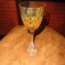 Faberge Odessa Gold Yellow Crystal Wine Glass. 8 3/8" by 3"