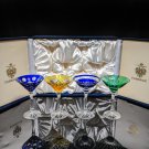 Faberge Colored Crystal Martini Glasses