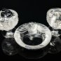 Lalique Crystal "Tete De Lion" Ashtray Trio
