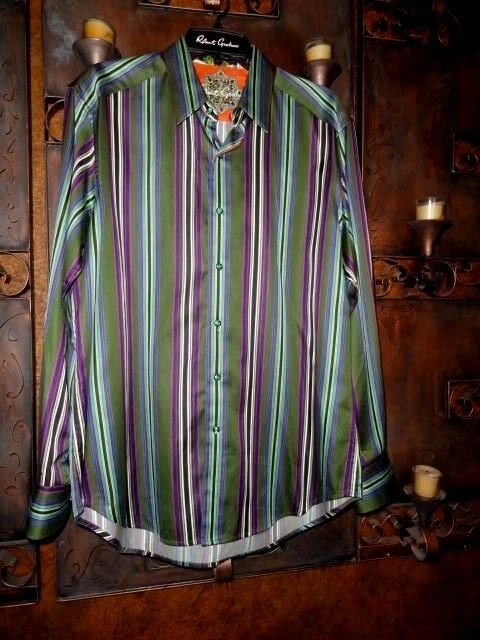 Robert Graham Striped Long Sleeve Shirt Medium Size
