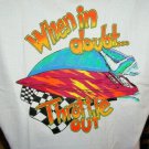 " When in Doubt Throttle Out "   Hanes Beefy-T Shirt New
