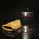 Brizard and Co Flask Black Python Pattern Leather Made in USA