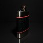 Brizard and Co Flask Black Python Pattern Leather Made in USA