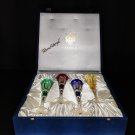 Faberge Crystal Colored Champagne Flutes